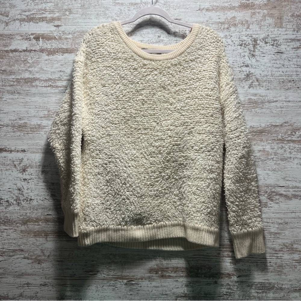 Rag & Bone Fuzzy Sherpa Popcorn Cream Sweater Siz… - image 1